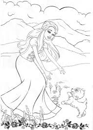 Barbie on a stool in the summer. Free Printable Barbie Coloring Pages For Kids