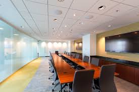 Conference Room With Accent Lighting Wallcovering Built In Cabinets Large Conference Table Large Conference Table Built In Cabinets Home Decor