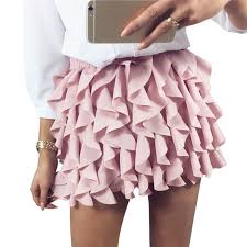 ruffle pleated mini skirt summer casual sexy high waist