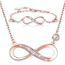 Sterling Silver Necklace Bracelet One Sets Forever Love Infinity Heart Love Jewelry Sets Silver Necklace Gift Necklace Womens Necklaces