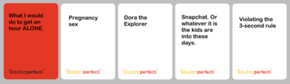 In the middle you click on your favorite answer. Kinderperfect Is The New Cards Against Humanity But For Parents You Want This Today S Mama
