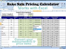 Bake Sale Pricing Calculator With Kitchen Conversions How