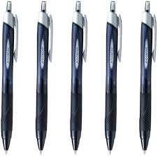The jetstream pen body also features its streamlined design with a comfortable rubber grip. Amazon Com Uni Ball Jetstream Extra Fine Ultra Micro Point Retractable Roller Ball Pens Rubber Grip Type 0 38mm Black Ink Set Of 5 Office Products