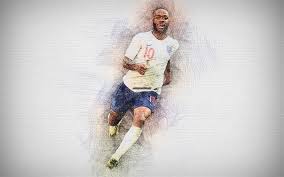 Raheem sterling's pace and movement was rewarded as he scored two goals for england for the first time to inspire a famous victory. Download Wallpapers 4k Raheem Sterling English Football Team Artwork Soccer Sterling Footballers Drawing Raheem Sterling England National Team For Desktop Free Pictures For Desktop Free