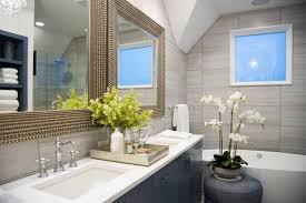 The brass mirror really stands out against the gray wallpaper while the two brown nickel and glass wall sconces tie it all together. 22 Nature Bathroom Designs Decorating Ideas Design Trends Premium Psd Vector Downloads