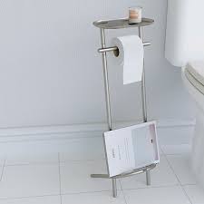 Metal toilet paper holder with magazine rack. Toilet Roll Stand Magazine Rack Valetto Toilet Paper Stand Free Standing Toilet Paper Holder Toilet Paper Holder