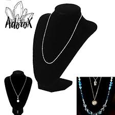 Black And Gold Jewelry Stand Adorox Black Velvet Necklace Pendant Chain Jewelry Bust Display Holder Stand Jewelrydisplays Jewelry Selling Jewelry Jewellery Display