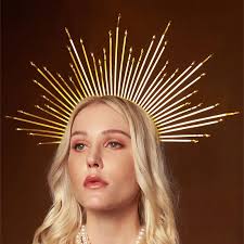 Mary Halo Goddess Wedding Party Headwear Crown Headband Golden Hair  Accessories Halloween Costume Star Headpiece