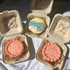 Lunch Box Cakes Hannahscakess On Ig In 2021 Cute Birthday Cakes Mini Cakes Simple Cake Designs