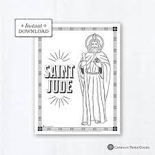 Founded in houston texas in 2007, sjcc set out to create beautiful candles and. Catholic Coloring Page Saint Jude Catholic Saints Printable Coloring Page Digital Pdf