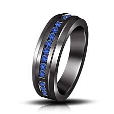 Browse traditional wedding rings for men or choose something more modern. 1 25ct Blue Sapphire Black Rhodium Over From Br925silverczjewelry
