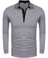 4.5 out of 5 stars 706. Amazon Com Coofandy Men S Long Sleeve Polo Shirt Striped Collar Casual Slim Fit Cotton Polo T Shirts Clothing