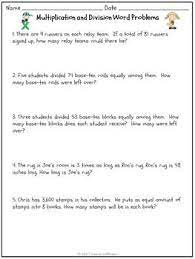 Solve division problems using one of four strategies: Multiplication And Division Word Problems Grades 3 4 By The Teachers Aide