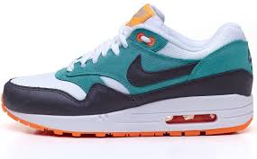 Nike Air Max 1 Essential White Green Orange Trainers 599820 103 Orange Trainers Nike Air Max Nike