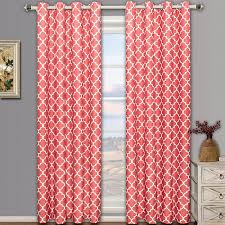 Navy blue white valance coral window valance, alex valance curtains, kitchen valance, valances. Coral Colored Moroccan Geometric Modern Curtains For Living Room
