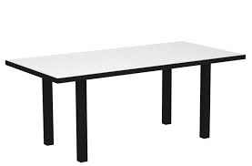The pedestal collection, including the saarinen dining table, was the result of eero saarinen addressing the unrestful world underneath chairs and tables. Polywood At3672fabwh Euro 36 X 72 Dining Table In Textured Black White Walmart Com Walmart Com