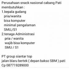 Berbagai info lowongan pekerjaan akan anda dapatkan, dan tentunya akan selalu ada notifikasi. Lowongan Kerja Pati Juli 2018 Loja Muria