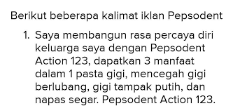 Berikut beberapa kalimat iklan pepsodent. Naskah Iklan Pepsodent Tolong Dijawab Sekarang Dan Tolong Cara Membuat Dialog Iklan Brainly Co Id