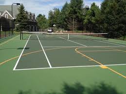 Basketball hoops, net systems for multiple sports, volleyball and tennis nets, rally walls. Sports Courts Dimensions