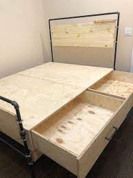 wood black steel bed frame with storage etsy wooden bed frames bed frame with storage black wooden bed