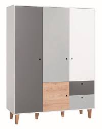 Mit den jugendzimmer ideen von höffner können sie ein praktisches und hippes jugendzimmer gestalten. Jugendzimmer Drehturenschrank Kleiderschrank Syrina 05 Farbe Weiss Grau Eiche Abmessungen 202 X 153 X 55 Cm H X B X T