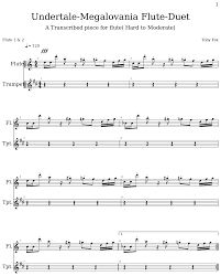 Undertale Megalovania Flute Duet A Music Score By Phenx Dragon On Flat Undertale Flute Flute Sheet Music