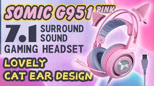 To view its price or buy it, you can access the offer by clicking on the store icon. Somic G951pink Girls Cat Ear Gaming Headset With Led 7 1 Virtual Surround Sound Over Ear Headphones Youtube