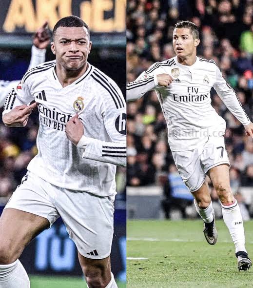  𝐎𝐅𝐅𝐈𝐂𝐈𝐀𝐋: Kylian Mbappé has now scored as many goals (33) as  Cristiano Ronaldo in his debut season at Real Madrid. RECORD. 