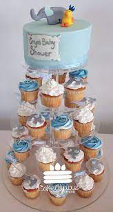 Elephant And Duck Babyshower Cake And Cupcake Stand Cupcake Tower Baby Boy Baby Shower Cakes Baby Shower Cakes For Boys Cake And Cupcake Stand