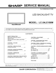 Sharp Lc 24le150m Service Manual Pdf Download Manualslib