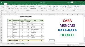 Cara Mencari Nilai Rata Rata Di Excel Rumus Average Mudah Dan Cepat Youtube