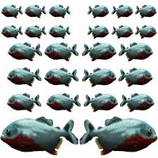 Vedant Peel And Stick Piranha School Of Fish Vinyl Wall Decal Set Of 26