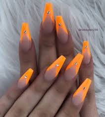 50 Coffin Nail Art Ideas Cuded Maroon Nails Orange Nails Coffin Nails Designs