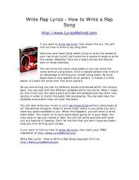 You just need to know how to brainstorm, write a good chorus, and write verses and a bridge to back your chorus up. Calameo Write Rap Lyrics How To Write A Rap Song