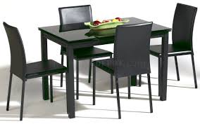 It is lighted by a pair of wooden pendants that hung from a vaulted ceiling with exposed wood beams. Black Glass Top Modern Dining Table W Optional Chairs