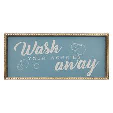 Blue Wooden Wash Your Worries Away Plaque Kirklands Browse a large selection of bathroom vanity designs, including single and double vanity options in a wide range of sizes, finishes and styles.