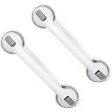 Safety Gray Suction Cup Shower Grab Bar with 3 Suction Cups