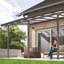 Toit Couv Terrasse 3 X 4 M Gris Patio Pergola Pergola Rustique Et Pergola Design