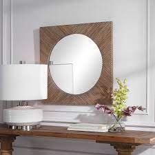 When you buy uttermost uttermost henzler mirrored glass console table or any entry product online from us, you become part of the houzz family and can expect exceptional customer service every step of the way. Uttermost Uma Wooden Square Mirror Wall Mirror Capitol Lighting In 2021 Square Mirror Wood Wall Mirror Mirror Wall