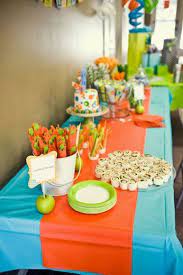 Orange Blue Green Birthday Party Ideas Photo 1 Of 22 Nemo Baby Shower Orange Baby Shower Finding Nemo Baby Shower