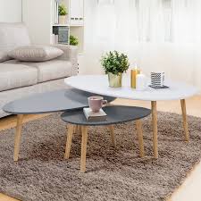 Table basse plateau relevable tommy 3 blanc/taupe. Lot 3 Tables Basses Gigognes Scandinaves Blanches Et Grises Id Market