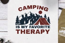 Download Camping Is My Favorite Therapy Quote Graphic By Serdiuk Igor Creative Fabrica PSD Mockup Templates