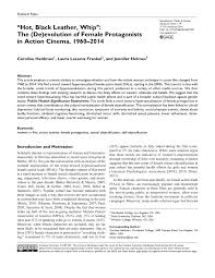 Maybe you would like to learn more about one of these? Pdf Hot Black Leather Whip The De Evolution Of Female Protagonists In Action Cinema 1960 2014