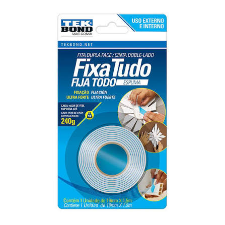 FITA DUPLA FACE / FIXA TUDO - 19X 1,5 - TEKBOND