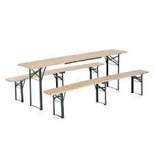 Folding pieces of furnishing usually bring retro style to mind, but this handsme round table is cleary modern. Outsunny 4 Wooden Outdoor Folding Picnic Table Set With Benches Picnic Tables Tables Rayvoltbike Com