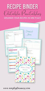 Editable Recipe Binder Bundle In 2020 Digital Recipe Book Recipe Book Templates Planner Printables Free
