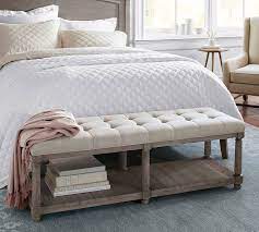 Pottery Barn Berlin Bench Bench With Storage Baskets Underneath For Hats Gloves Scarves Etc End Of Bed Bench End Of Bed Seating Bedroom Furniture