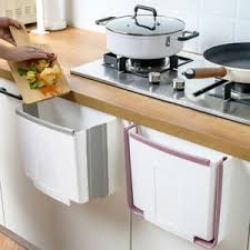 Kitchen trash cans are vital in keeping our homes free from odor, and they help us have somewhere safe to deposit food waste and to recycle. Wall Mounted Folding Trash Can Kitchen Cabinet Door Hanging Toilet Waste Bin Ebay