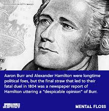 Aaron Burr and Alexander Hamilton's infamous duel took place #OTD in 1804. 