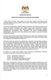 (prihatin) terhadap persoalan yang berkaitan dengan alam sekeliling dan (berusaha menyelesaikannya.) Subang News Kenyataan Media Kementerian Alam Sekitar Facebook
